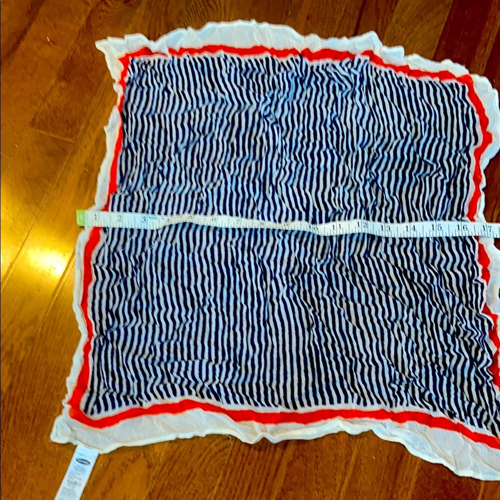 Striped Scarf with Orange Border